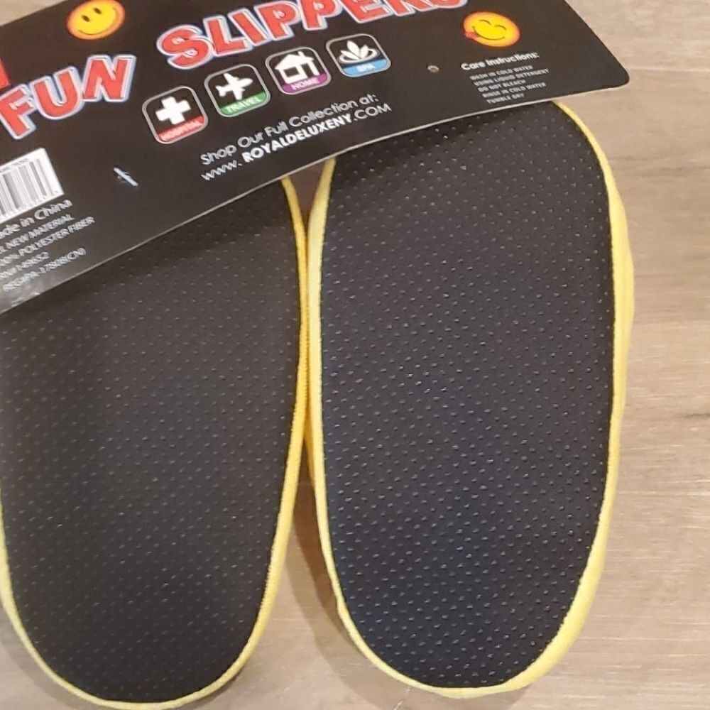 Yellow Emoji Slippers Sticking Out Tongue - Picture 4 of 4